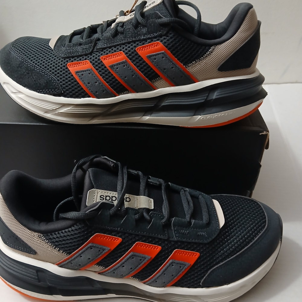 adidas Men's Black and Orange Sneakers Size 9½ New $60 - Picture 9 of 9